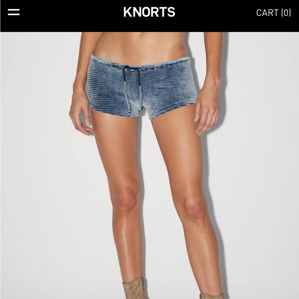 Knorts velour mini shorts size medium